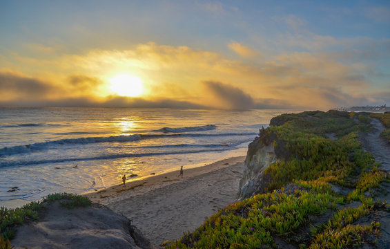 Beautiful sunset near Pacific coast, Santa Barbara, California