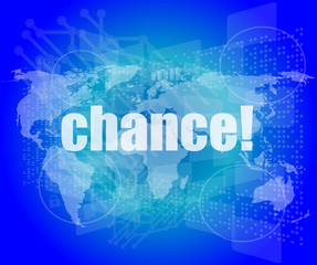 chance text on digital touch screen interface