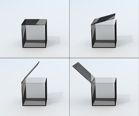 Frames opening glass box