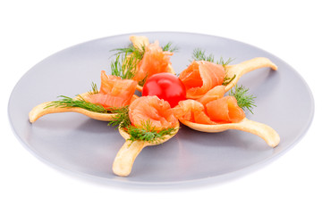 Salmon fillet in pastries