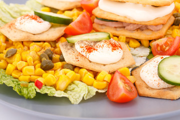 Fish cream on crackers