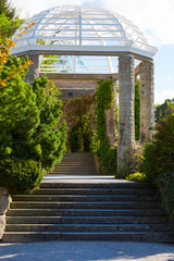 spring time - Treppe zur Pergola - langer Wandelgang