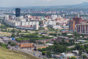 Aerial view of Krasnoyarsk, Russia
