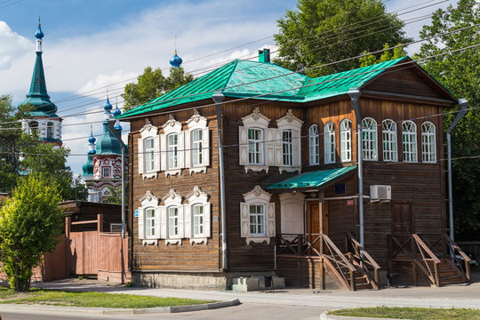 Historical wooden house in Irkutsk, Russia