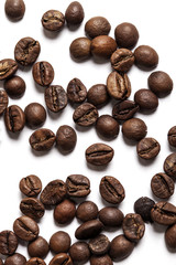 Coffee beans on white