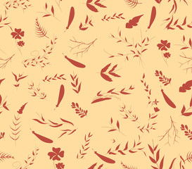 vintage seamless pattern autumn leaves