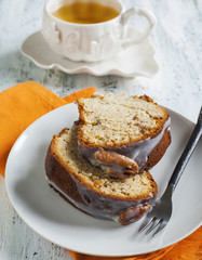 Banana Bundt Cake with pecans