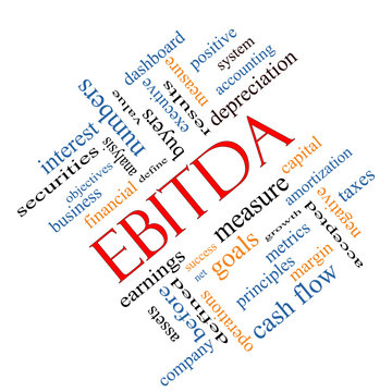 EBITDA Word Cloud Angled Concept