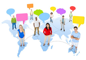 Group of People with Speech bubbles