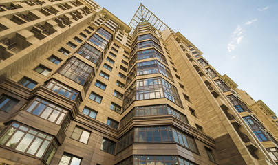 Modern high-rise apartment house in Moscow