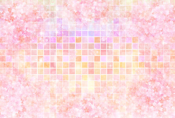 桜　年賀状　背景