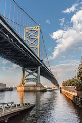Fototapeta na wymiar Pont Benjamin Franklin à Philadelphie