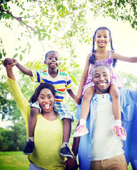 Family Bonding Happiness in Park Concept