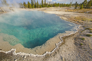 Colorful Hot Springs on a Summer Day