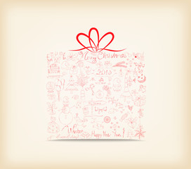 christmas gift ornament hand drawn icon