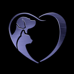Dog and Cat love heart platinum logo