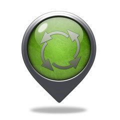recycle pointer icon on white background