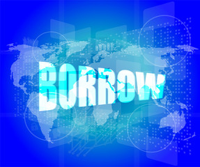 Pixel financial background on digital screen - borrow