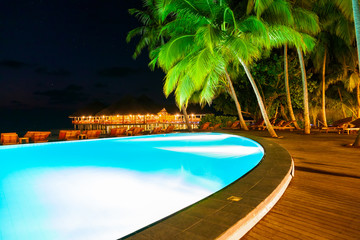 Fototapeta na wymiar Pool on tropical Maldives island