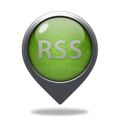 RSS pointer icon on white background