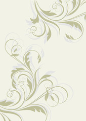 Fototapeta na wymiar Floral pattern with decorative branch. Vector illustration.