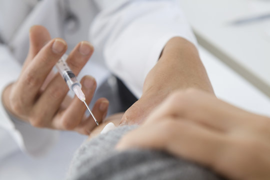 Injection of infertility treatment