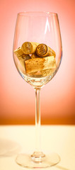 Corks in a wine glass
