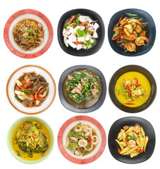 Food set - Top view of Thai food