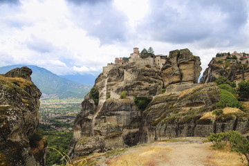 Fototapeta na wymiar Big mountain rocks in Greece in Meteora religious site in Greece