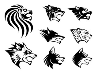 Wild Beast Symbol. 8 different wild beast head symbol.