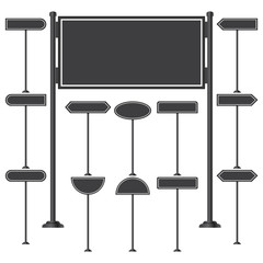 Vector set of signpost on isolated white background