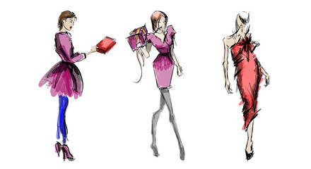 SKETCH. fashion girls © Dzmitry Sukhavarau