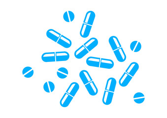 Blue medicine icon on white background
