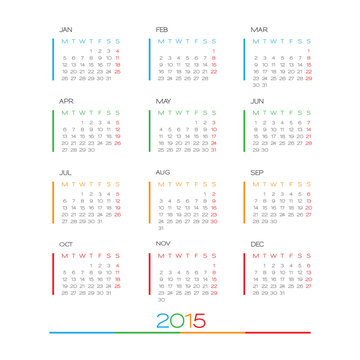 Calendar 2015 vector desing template