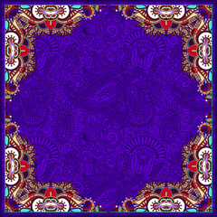floral vintage frame design on violet colour background