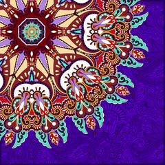 floral round pattern in ukrainian oriental ethnic style