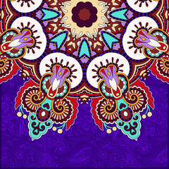floral round pattern in ukrainian oriental ethnic style