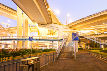 overpass bridge, low angle view at shanghai china.