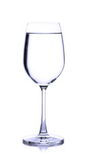 water in glass. Isolated on white background