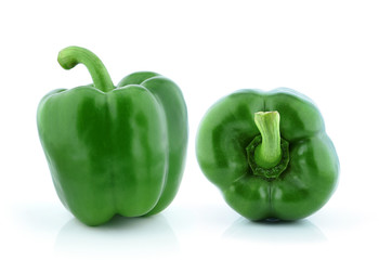 Green pepper on white background