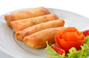 Fried Chinese Traditional Spring rolls food