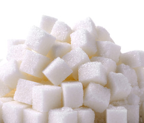 sugar cube on white background