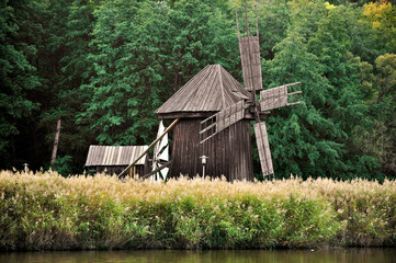 Old wooden windmill
