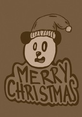Merry Christmas vintage panda