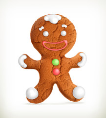 Gingerbread man, vector icon