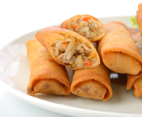 Fried Chinese Traditional Spring rolls food