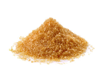 Brown sugar on white background