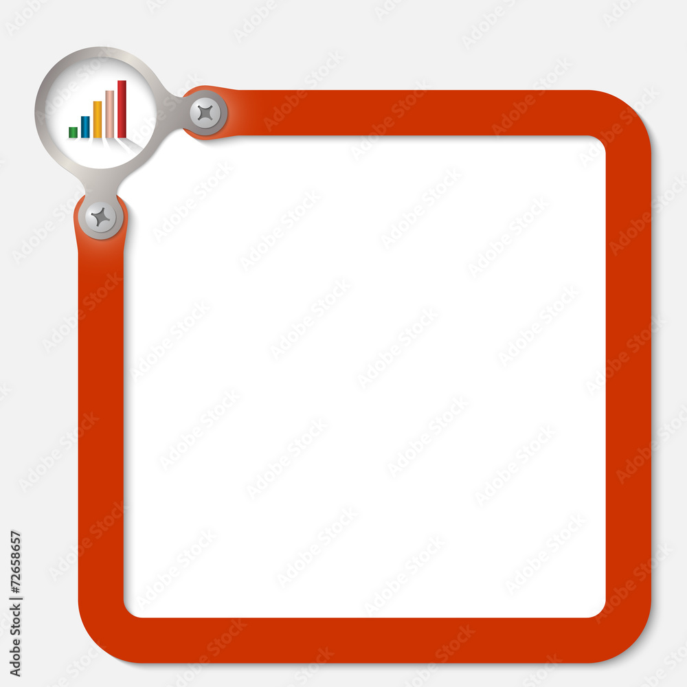 Poster red frame for any text with graph