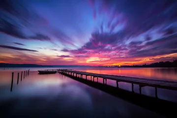 Foto op Canvas Magnificent long exposure lake sunset © Jess_Ivanova