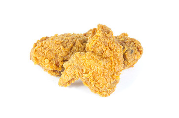 Fried chicken on white background